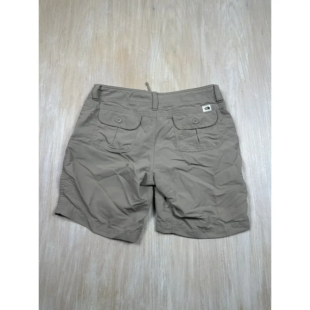 The North Face Paramount Taupe Nylon Hiking Cargo Travel Outdoor Shorts 10